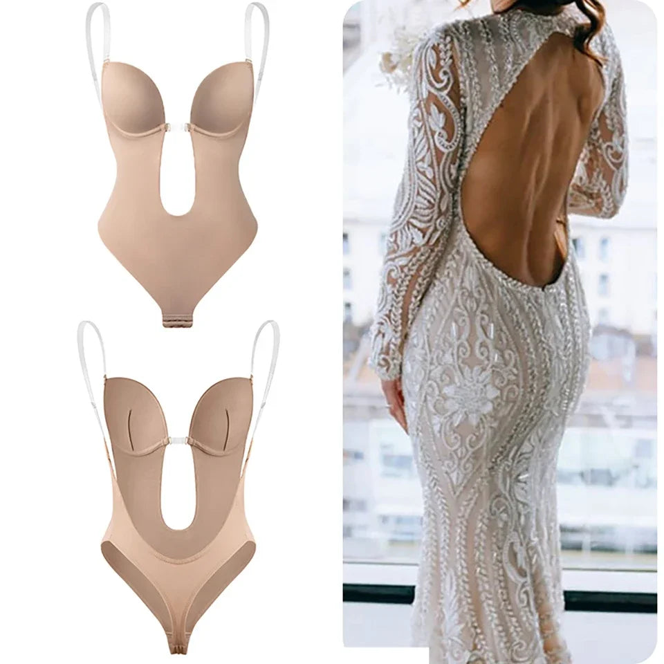 TrueCurve™ PlungeContour Backless Sculpting Bodysuit