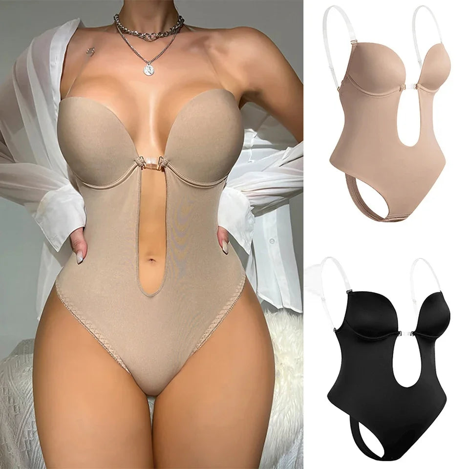 TrueCurve™ PlungeContour Backless Sculpting Bodysuit